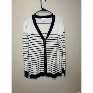Whisper Knit by Louis Dell'Olio Striped Cardigan Sweater Women's